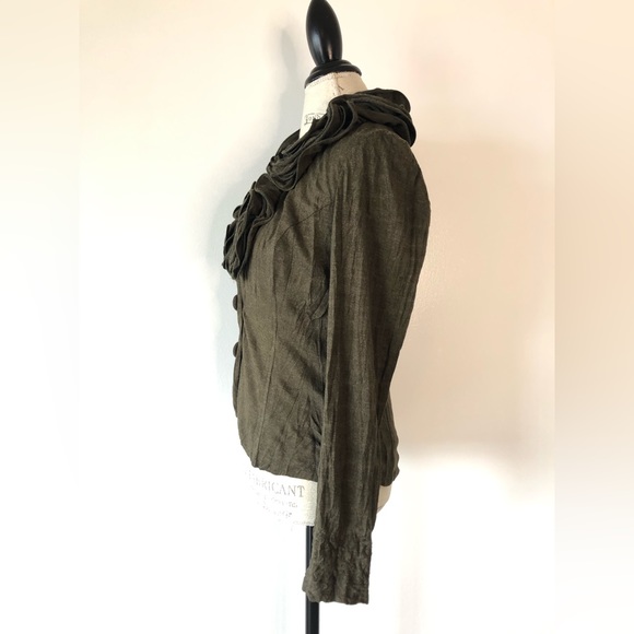 Vintage Alberto Makali Ruffle Collared Cardigan Sweater 8 - Picture 7 of 11